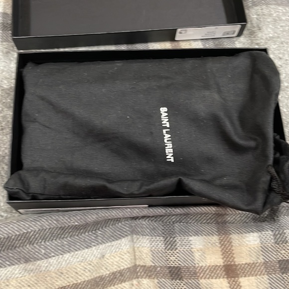 Saint Laurent Lambskin Y Quilted Monogram Large Loulou Flap Wallet Asphalt Gray - Picture 8 of 8